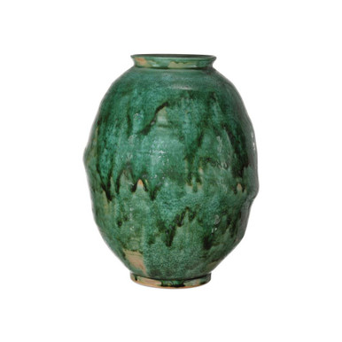 Marrakesh Green Vase 14.5 Inch Tall and 11 Inch Wide by Currey Company - 1200-1006