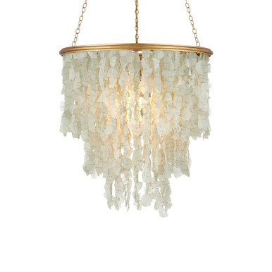 Verre de Mer 17W 1 LED Medium Chandelier 28 Inch Tall by Currey Company - 9000-1318