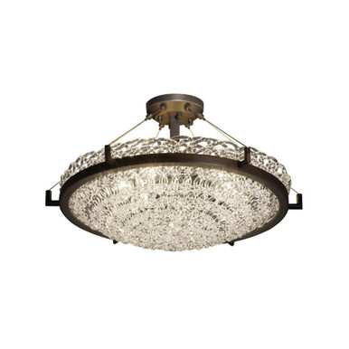 Veneto Luce Ring 6 Light Semi Flush Mount by Justice Design - GLA-9682-35-LACE