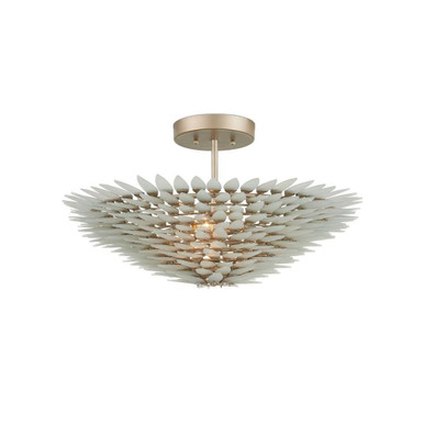 Dahlia 3 Light Semi Flush Mount 12 Inch and 22 Inch Wide by Currey Company - 9000-1326