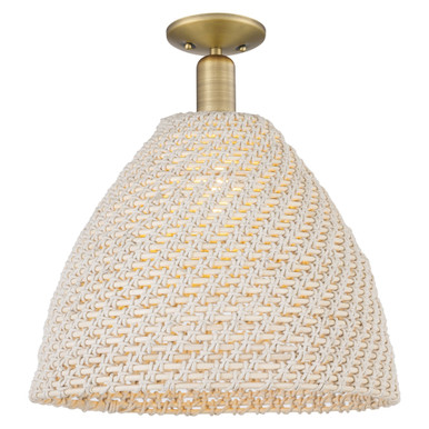 Natural Ballston Dome 1Light SemiFlush Mount 15.75 Inch Wide by Innovations - 716-1C-NBD-16