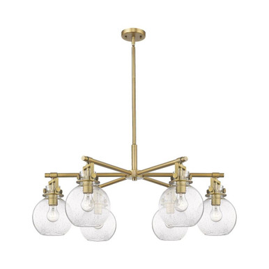 Newton Sphere 6 Light Stem Hung Chandelier 26 Inch Wide by Innovations - 411-6CR-G410-7