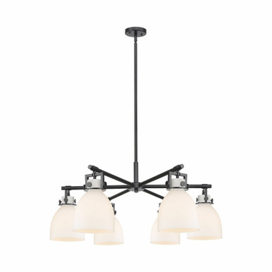 Newton Bell 6 Light Stem Hung Chandelier 26 Inch Wide by Innovations - 411-6CR-G412-7