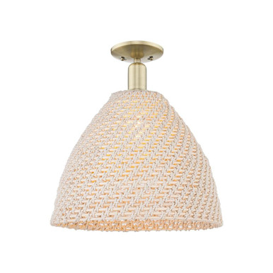 Natural Ballston Dome 1 Light Semi Flush Mount 16 Inch Wide by Innovations - 716-1C-NBD-16_P