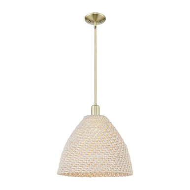 Natural Ballston Dome 1 Light Stem Mini Pendant 15.75 Inch by Innovations - 716-1S-NBD-16_P