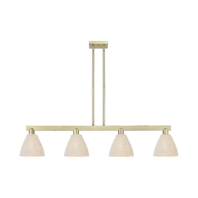 Natural Ballston Dome 4 Light Stem Hung Island 48 Inch Wide by Innovations - 716-4I-NBD-75_P