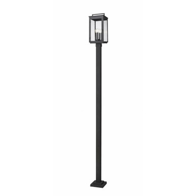 Hartwell 4 Light Outdoor Post Mount 115.25 Inch and 10 Inch Wide by Z Lite - 5019PHBS-536P-BK