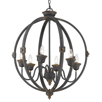 Jules 6 Light Medium Chandelier by Golden - 0892-6