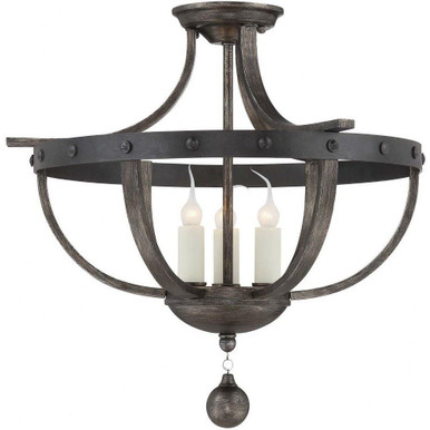 Newfield Loan 3 Light 20 Inch Wide Semi Flush Mount by Bailey Street Home - 159-BEL-1050852