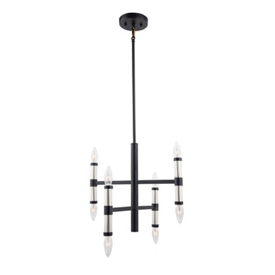 Atollo 8 Light Small Linear Chandelier by Brio - AT108BLK