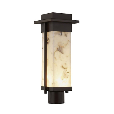 Alabaster Rocks Pacific Outdoor Post Light with Rectangle Resin Shade by JD - ALR-7542W