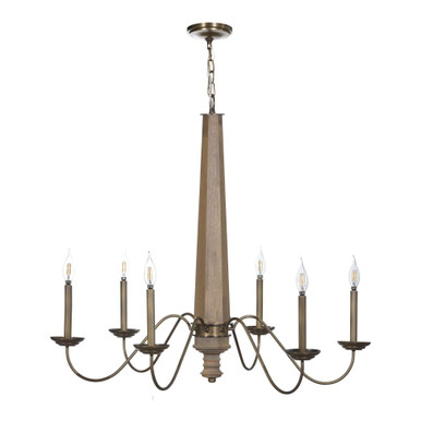 Dinner at 6 Light Chandelier 36 Inch Tall and 38 Inch Wide By Varaluz - 545C06BRZ