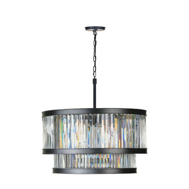 Double Take 8 Light Pendant 17 Inch Tall and 30 Inch Wide By Varaluz - 546P08BLK