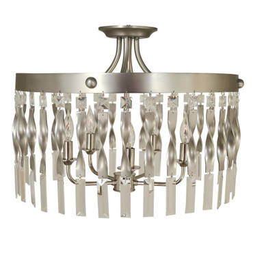 Adele 5 Light 20 Inch Wide Semi Flush Mount by Framburg - 4713 SP/PN
