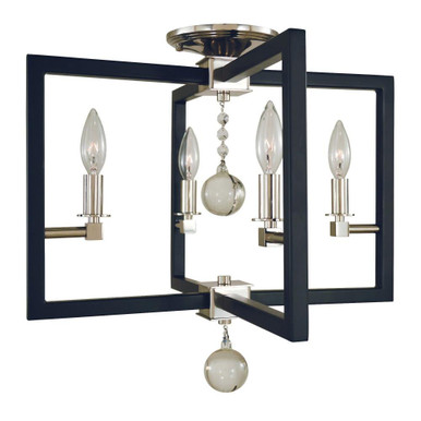 Minimalist Elegant 4 Light 18 Inch Wide Semi Flush Mount by Framburg - 5363 PN/MBLACK