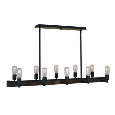 Modern Farmhouse 10 Light Oversized Island Chandelier by Framburg - 5402 MBLACK