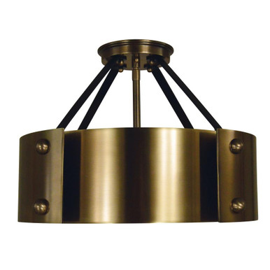 Lasalle 6 Light 15 Inch Wide Semi Flush Mount by Framburg - 5290 AB/MBLACK