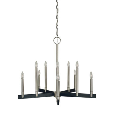Jessica 10 Light Large Chandelier by Framburg - 5358 BN/MBLACK