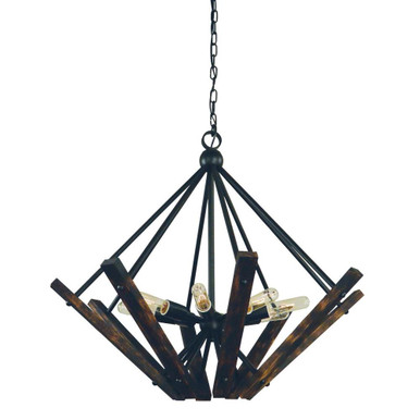 Rustic Chic 8 Light Large Chandelier by Framburg - 5288 MBLACK