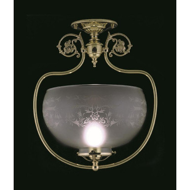 Chancery 1 Light 14.5 Inch Wide Semi Flush Mount by Framburg - 7811 PB
