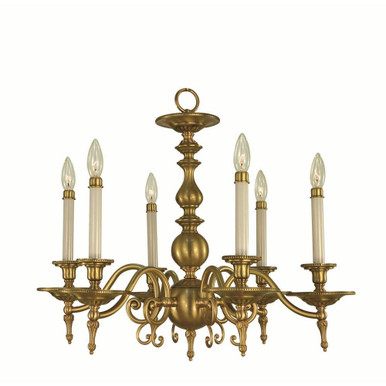 Kensington 6 Light Medium Candle Style Chandelier by Framburg - F-7446 BR