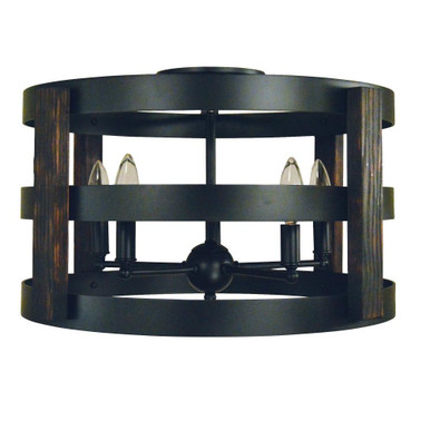 Homestead 5 Light 18 Inch Wide Semi Flush Mount by Framburg - L1003 MBLACK
