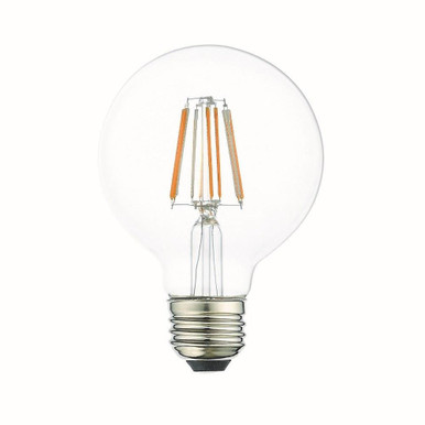 8W E26 Medium Base G25 Globe Filament LED Lamp (Pack of 10) by Livex - 960812X10