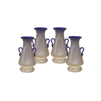 Malpie 7.25 Inch 4 Piece Hand Blown Art Glass Vase Set by Dale Tiffany - AV17047