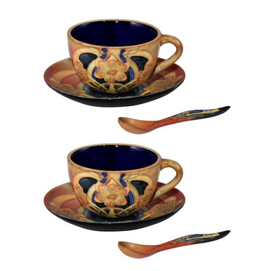 Pasque Flower 2.75 Inch 2 Piece Porcelain Cup And Saucer by Dale Tiffany - PC19032