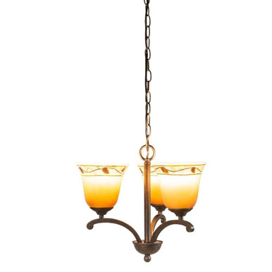 Garden Leaf 3 Light Small Chandelier by Dale Tiffany - STH19109