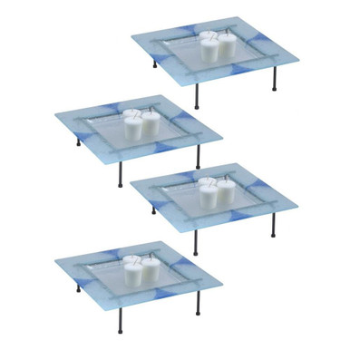 Triangle 1.5 Inch 4 Piece Fused Glass Candle Votives by Dale Tiffany - TC18257