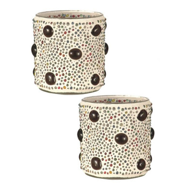 Beaded Jewel 3 Inch Candle Votive Set (Pack of 2) by Dale Tiffany - TC19110