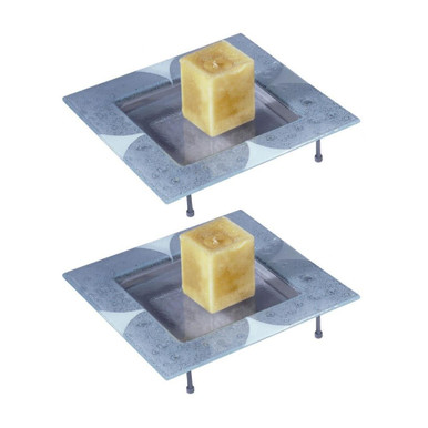 12 Inch 2 Piece Fused Glass Candle Votives With Stands by Dale Tiffany - TC18253