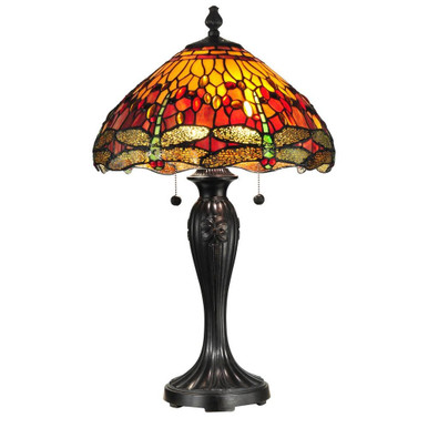Reves Dragonfly Two Light Table Lamp by Dale Tiffany - TT12269