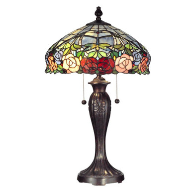 Zenia Rose Two Light Table Lamp by Dale Tiffany - TT12232