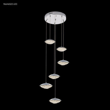 Galaxy 36W 6 LED Light Large Crystal Pendant by James Moder - 96646S22LED