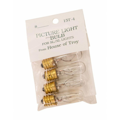 Accessory 15W T4 Candelabra Base Bulb (Pack of 4) by House of Troy - 15T4-BAG