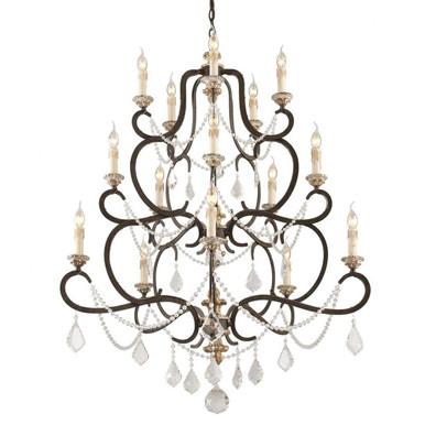 Bordeaux 15 Light Large Chandelier 43 Inch Wide by 53.25 Inch High by Troy - F3517-PZ/DG