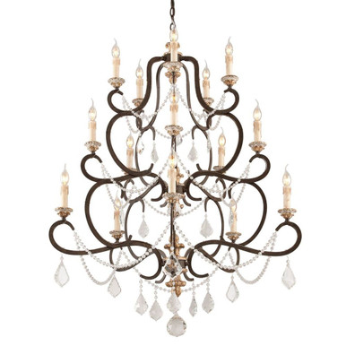 Bordeaux 15 Light Large Chandelier 43 Inch Wide by 53.25 Inch High by Troy - F3517-PZ/DG