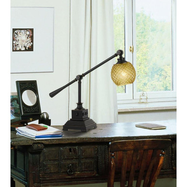 Brandon 1 Light Desk Lamp 23.5 Inches Tall and 6.5 Inches Wide by Cal  - BO-2777DK