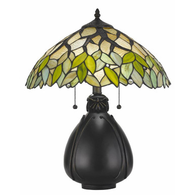 Tiffany 2 Light Table Lamp 19.25 Inches Tall and 16 Inches Wide by Cal  - BO-2798TB