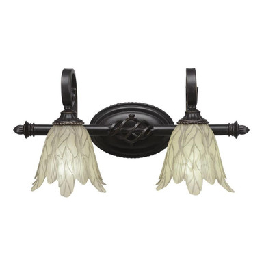 Elegante 2 Light Vanity Light 10.25 Inch Tall by Toltec - 162-DG-1025