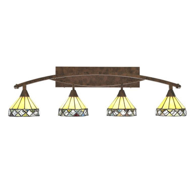 Bow 4 Light Vanity Light 11.25 Inch Tall by Toltec - 174-BRZ-9405
