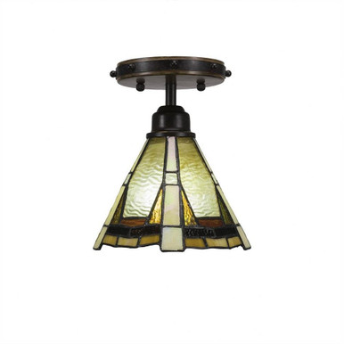 Blacksmith 1 Light 7 Inch Wide Semi Flush Mount by Toltec - 1767-9345
