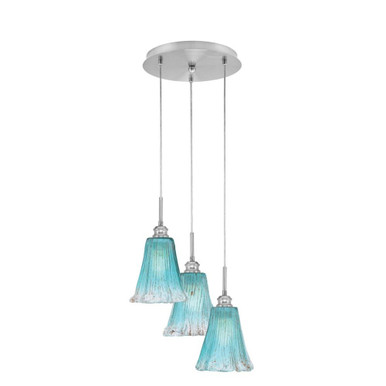 Array 3 Light Medium Pendant 12.50 Inch Tall by Toltec - 1818-BN-725