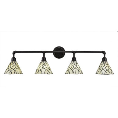 Vintage 4 Light Vanity Light 11.25 Inch Tall by Toltec - 184-DG-9115