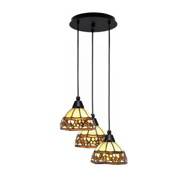 Array 3 Light Medium Pendant 14.5 Inch Wide by Toltec - 1818-MB-9975