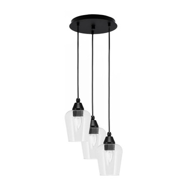 Array 3 Light Clear Bubble Glass Medium Pendant by Toltec - 1818-MB-210