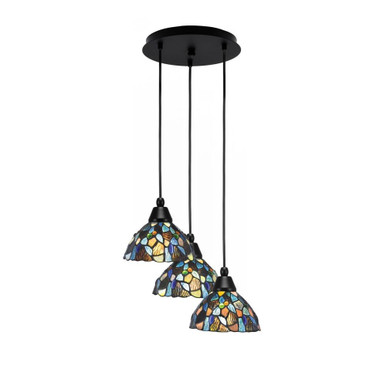 Array 3 Light Steel Medium Pendant 14.25 Inch Wide by Toltec - 1818-MB-9955