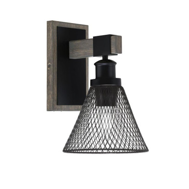 Tacoma 1 Light Metal Shade Wall Sconce 11 Inch Tall by Toltec - 1841-MBDW-805-MB
